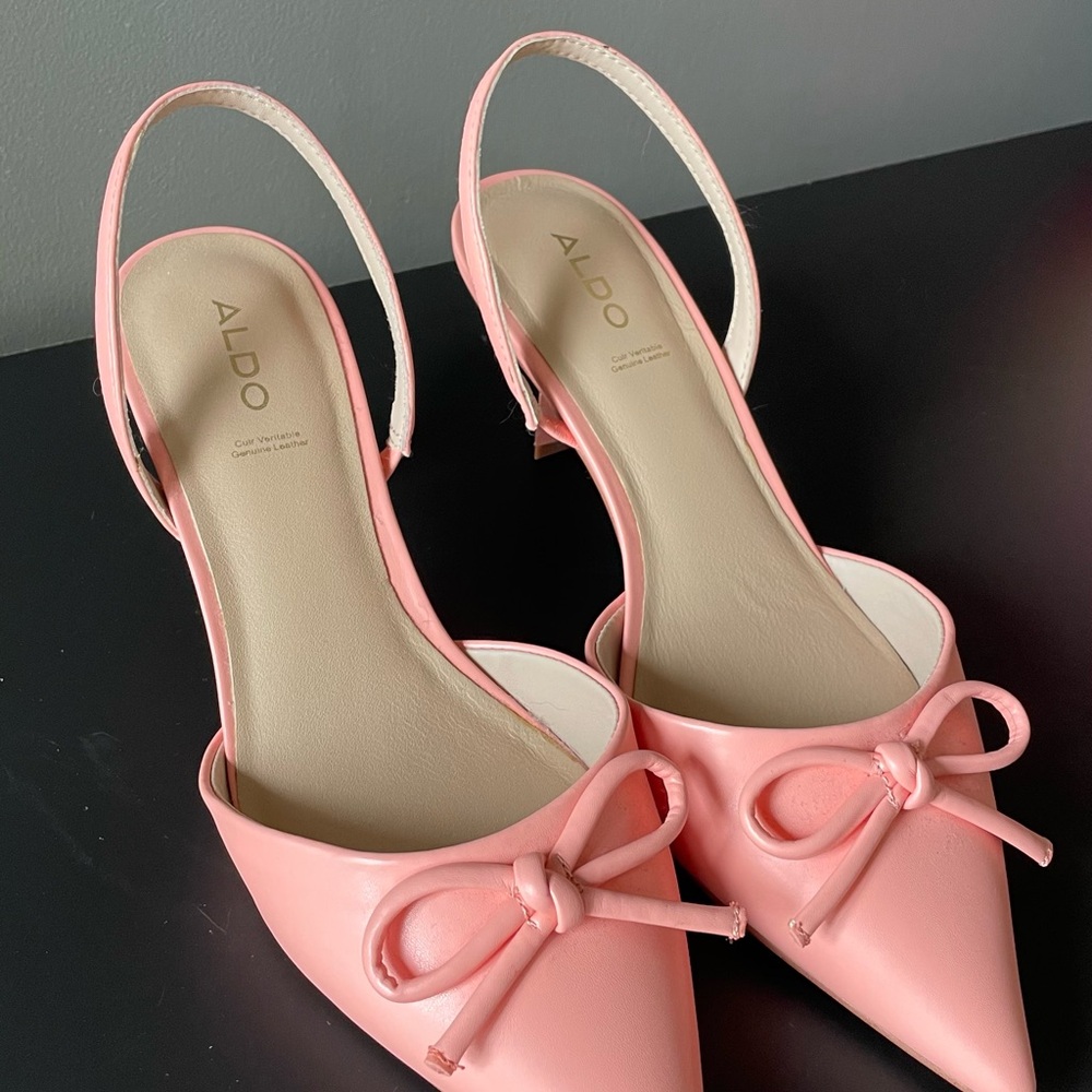 Aldo Blush Pink Bow Slingback Heels